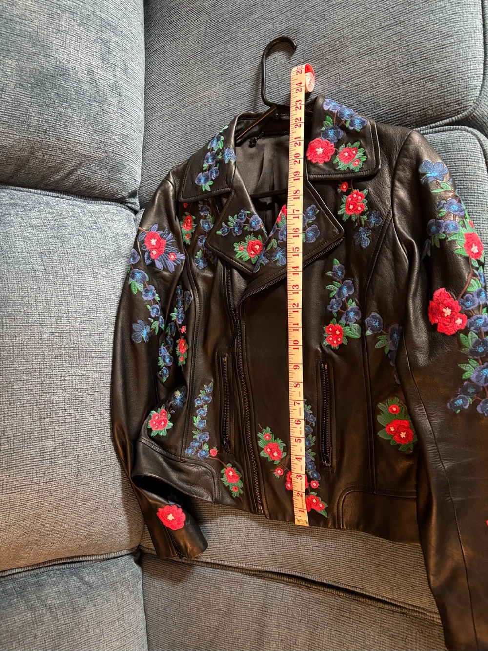 Elie Tahari Mae Embroidery Lambskin Moto Jacket-small - Picture 15 of 16